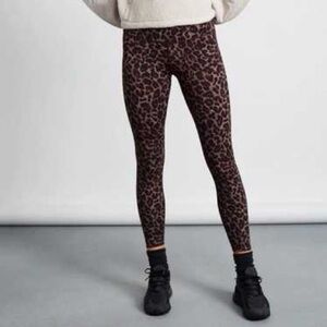 Varley Luna Leggings in a Tortoise Leopard